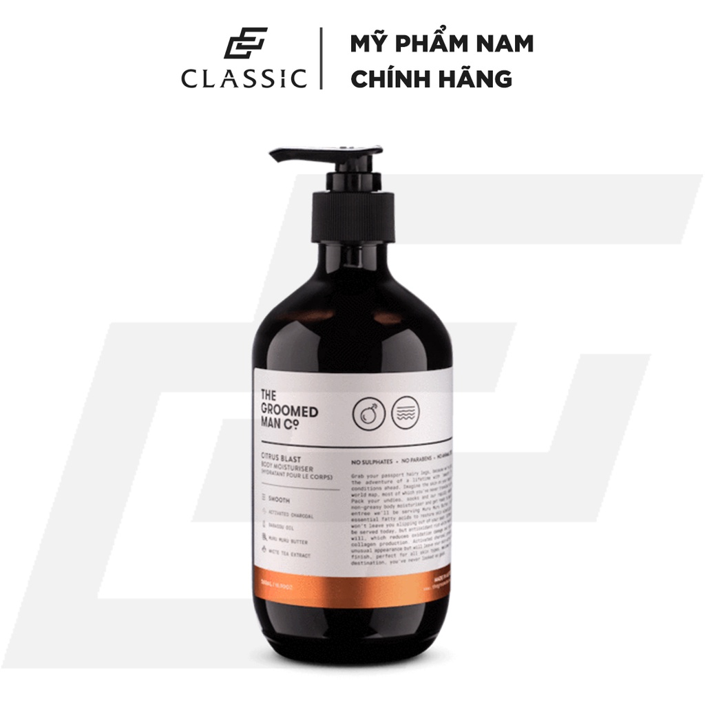 Dưỡng Ẩm Toàn Thân The Groomed Man Co. Citrus Blast Body Moisturiser 500ml