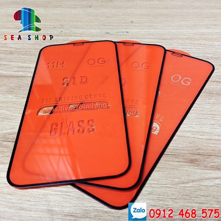 Kính cường lực Full màn hình 9D,21D dành cho iPhone X,XS, XR, XS Max, 11,12 Mini,13 -Cảm ứng mượt mà