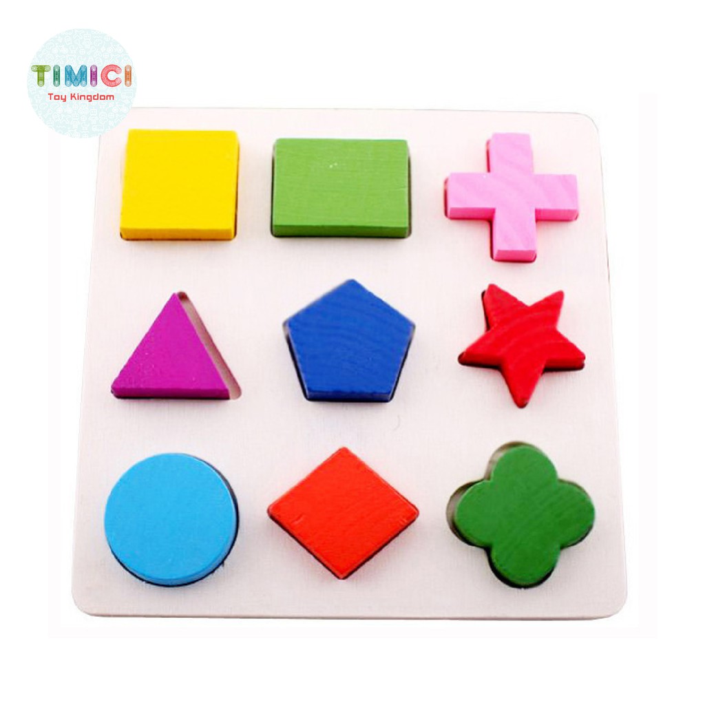 [GG011]Đồ chơi xếp hình bằng gỗ, bảng ghép hình học, Giáo cụ montessori