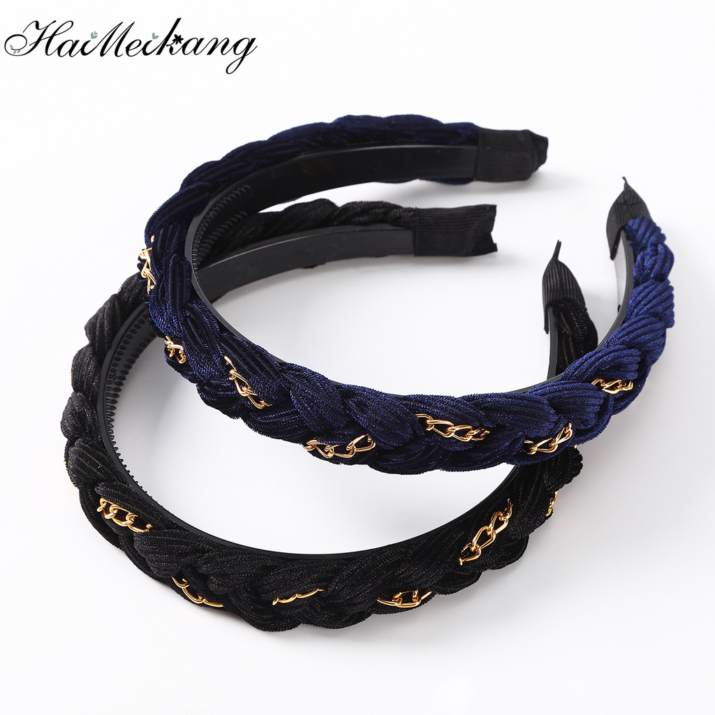 Haimeikang Chuỗi đeo đầu mới của Hàn Quốc Băng đô xoắn bện Băng đô cài tóc Phụ kiện thời trang cho tóc