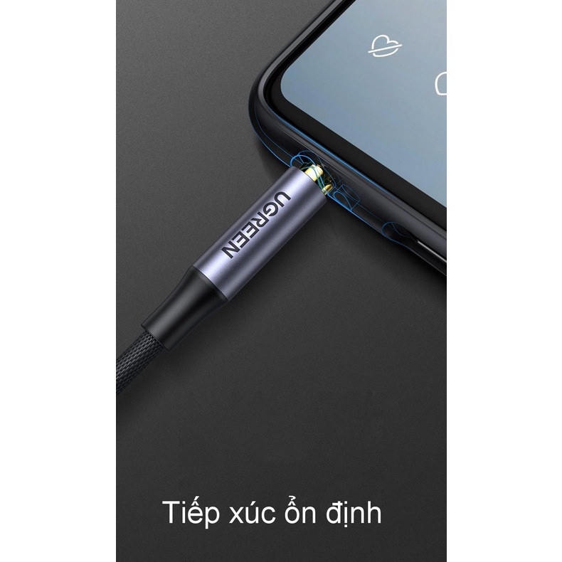 Dây AV 2 đầu giắc 3.5mm kết nối Microphone, đầu kim loại, vỏ bện vải mềm mại, dài 1.5m UGREEN AV183 20497