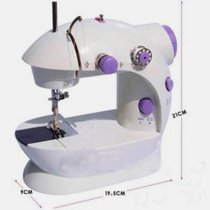 Máy may mini Sewing Machine SM-202A CMD (Trắng phối tím)