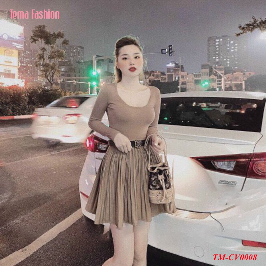 Chân váy xêp ly ngắn cạp chun TEMA dáng chữ A đai chun kèm tag | BigBuy360 - bigbuy360.vn