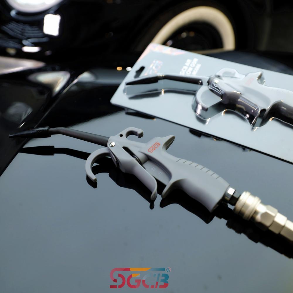 Súng xịt hơi xì khô, xịt bụi SGCB SGG086 dùng với máy nén khí, đầu cao su chống xước màu xám ĐNB