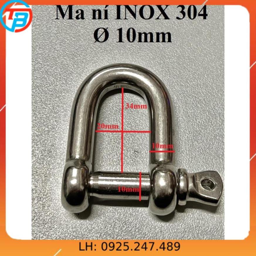 Ma ní U INOX 304 [ Phi 10mm ] CÁP THÉP Thái Bình VinàN
