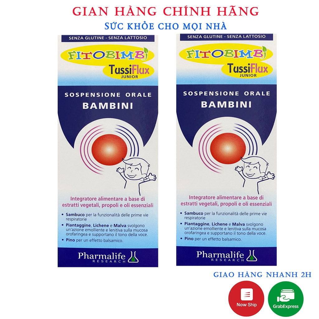 Fitobimbi TussiFlux Junior Giảm Ho Có Đờm,Viêm Đau Họng,Cảm Cúm.Tăng Cường Hô Hấp Cho Bé