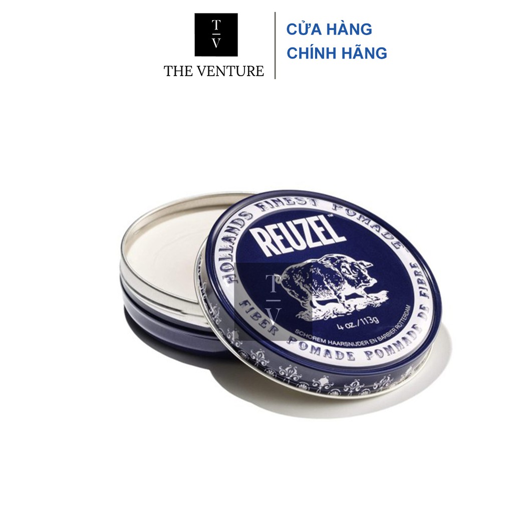 Sáp Vuốt Tóc Reuzel Fiber Pomade Chính Hãng - Pomade Heo Xanh Dương