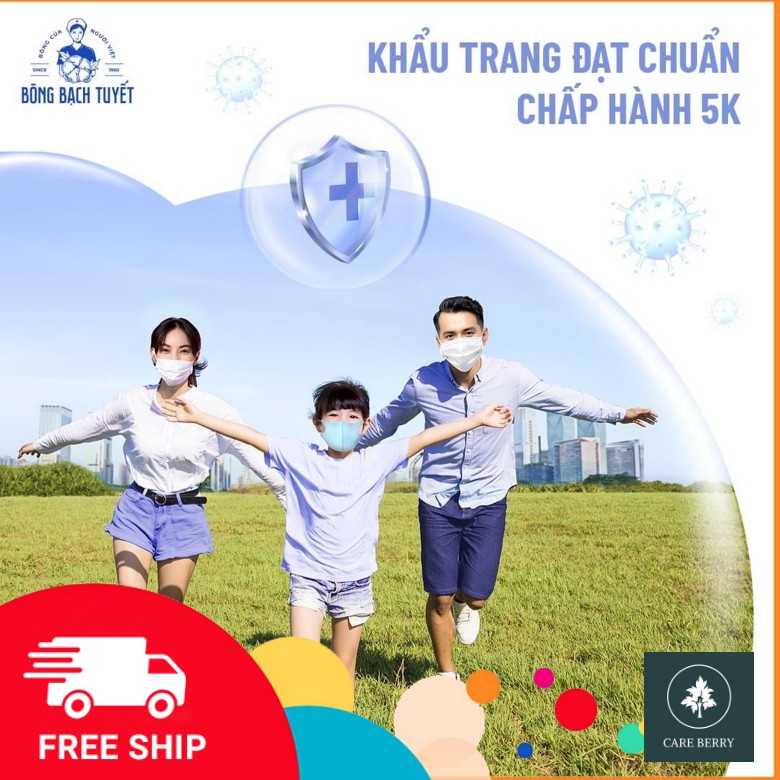 Khẩu trang y tế Meriday Bạch Tuyết gói 10 cái than hoạt tính 4 lớp