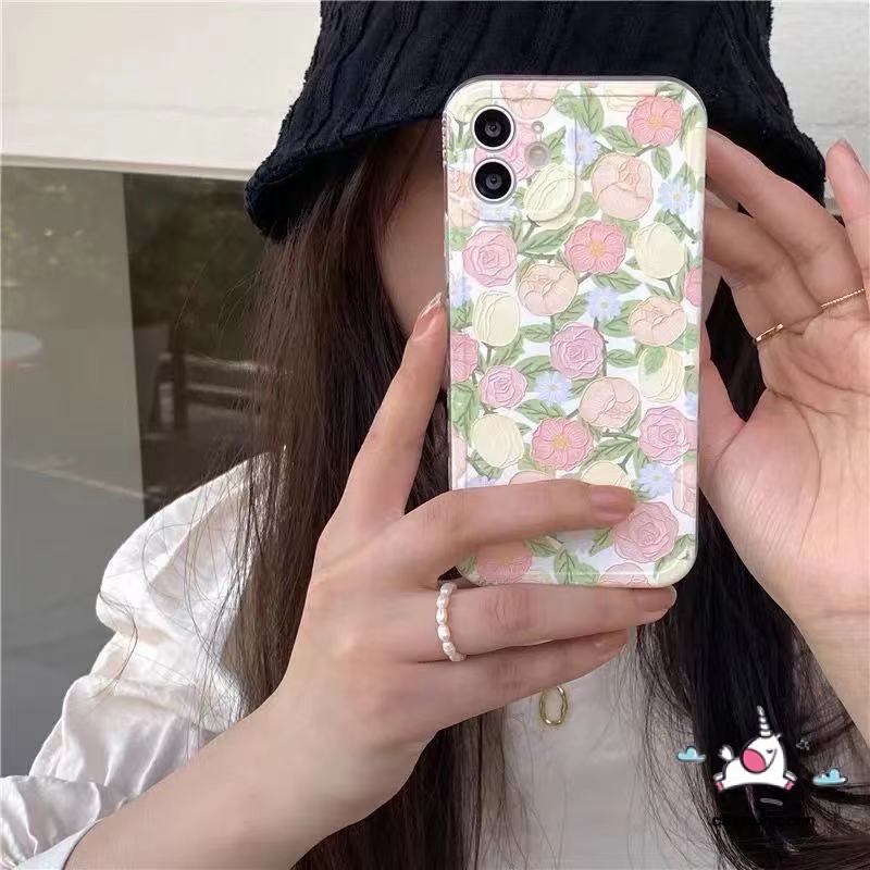 Ốp điện thoại Tpu mềm họa tiết hoa hồng 3D thích hợp cho Iphone 12 11 Pro Max Iphone 7 8 Plus X Xr Xs Max Se 2020
