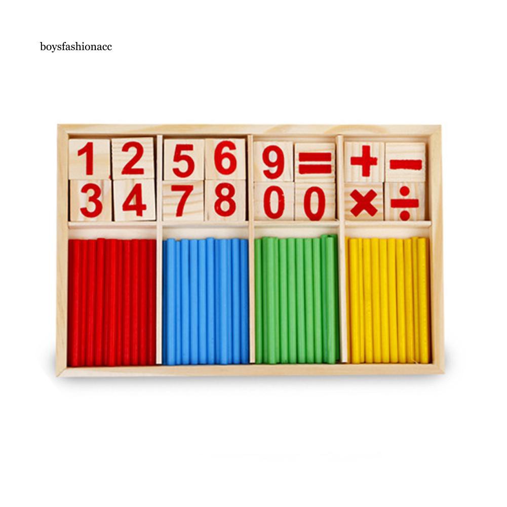 Bộ mảnh gỗ và que tập đếm/làm toán thú vị cho bé