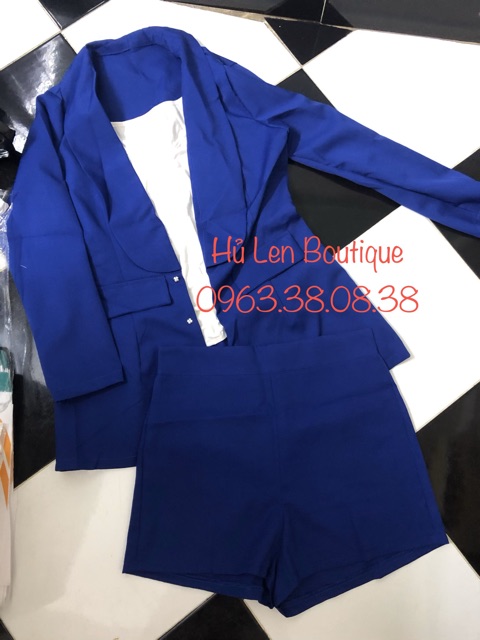SET VEST XANH BA MÓN QUẦN SHORT (KÈM HÌNH THẬT)