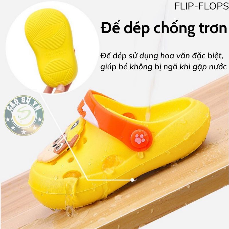 Giày dép sục cross xăng đan sandal cho trẻ em bé trai bé gái hoạt hình đội chó cứu hộ Paw Patrol nhựa cao cấp siêu nhẹ