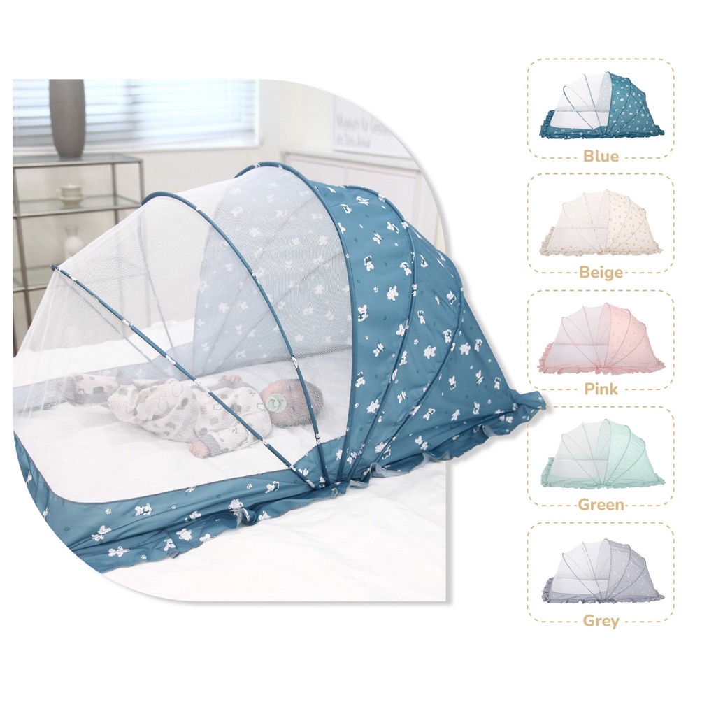 Màn Chụp Gấp Gọn TOBÉ Chất Liệu Vải Cao Cấp Cùng Lưới 3D Mềm Mại Thoáng Khí Khung Sườn Cứng Cáp, An Toàn Cho Bé