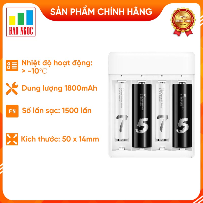 Bộ 4 Pin sạc AA, AAA Xiaomi Zmi 5, Zmi 7