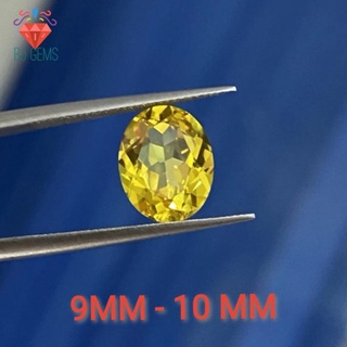 Đá Sapphir hình bầu dục 10x8 màu vàng sáng tạo