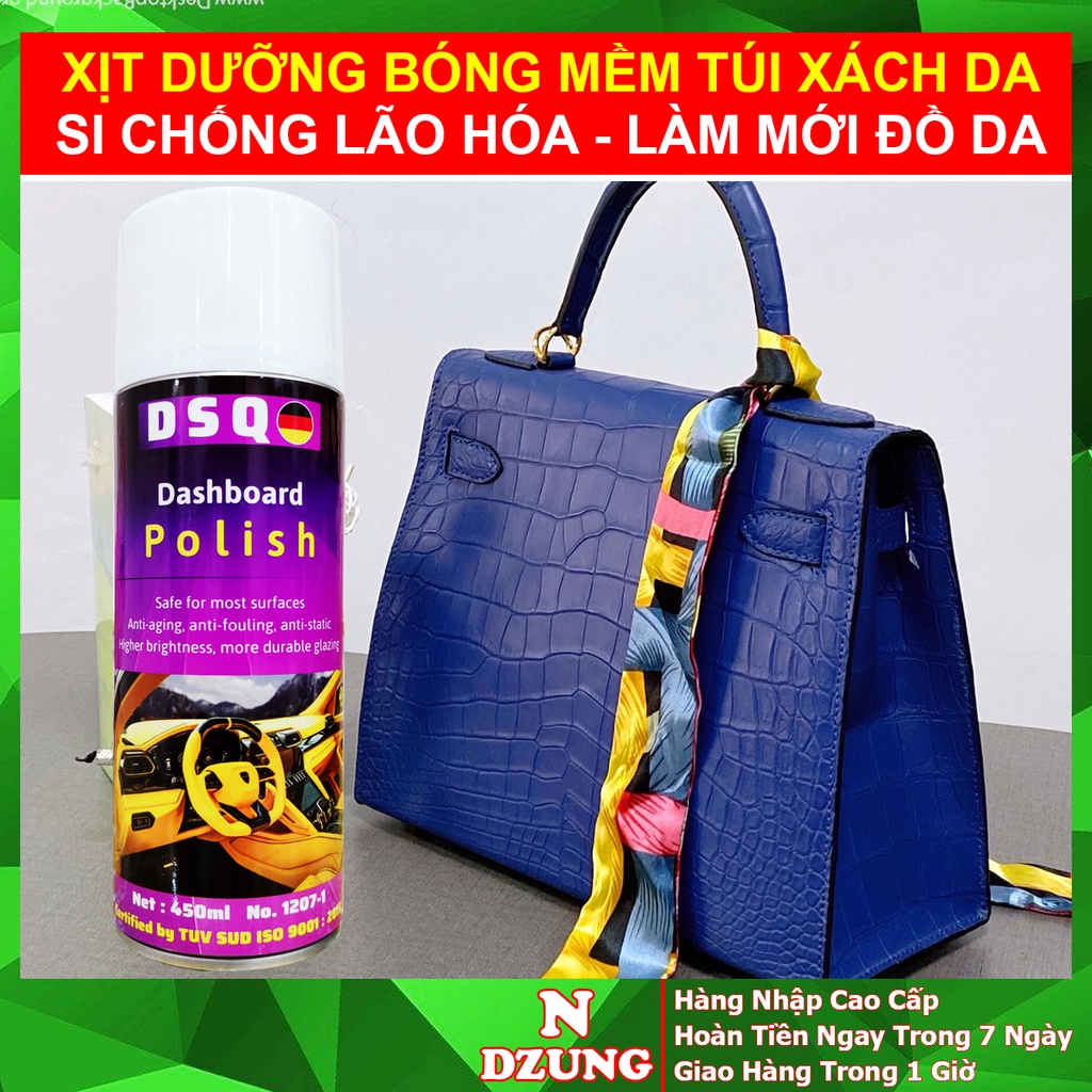 Chai Xịt Dưỡng Bóng Túi Xách Da - Chống Lão Hóa, Si Dưỡng Mềm Giày Dép, Áo Ví, Thắt Lưng, Đồ Da - DSQ DB Polish