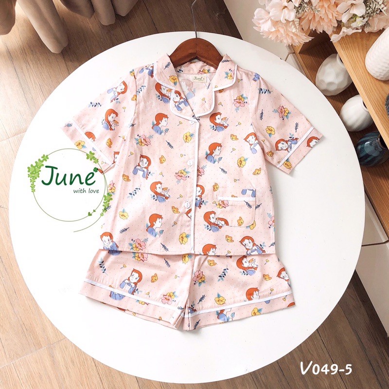 bộ pyjama cộc cho bé sz 6-10 tuổi