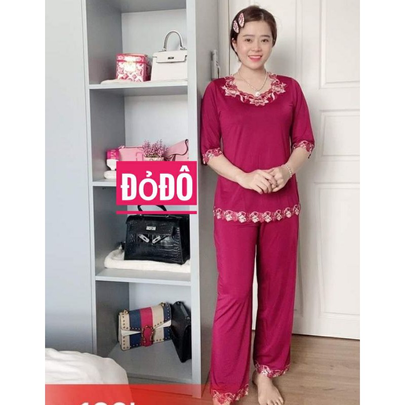 Đồ bộ thun lạnh dài tay lỡ trung niên Size Đại 80_85 ký
