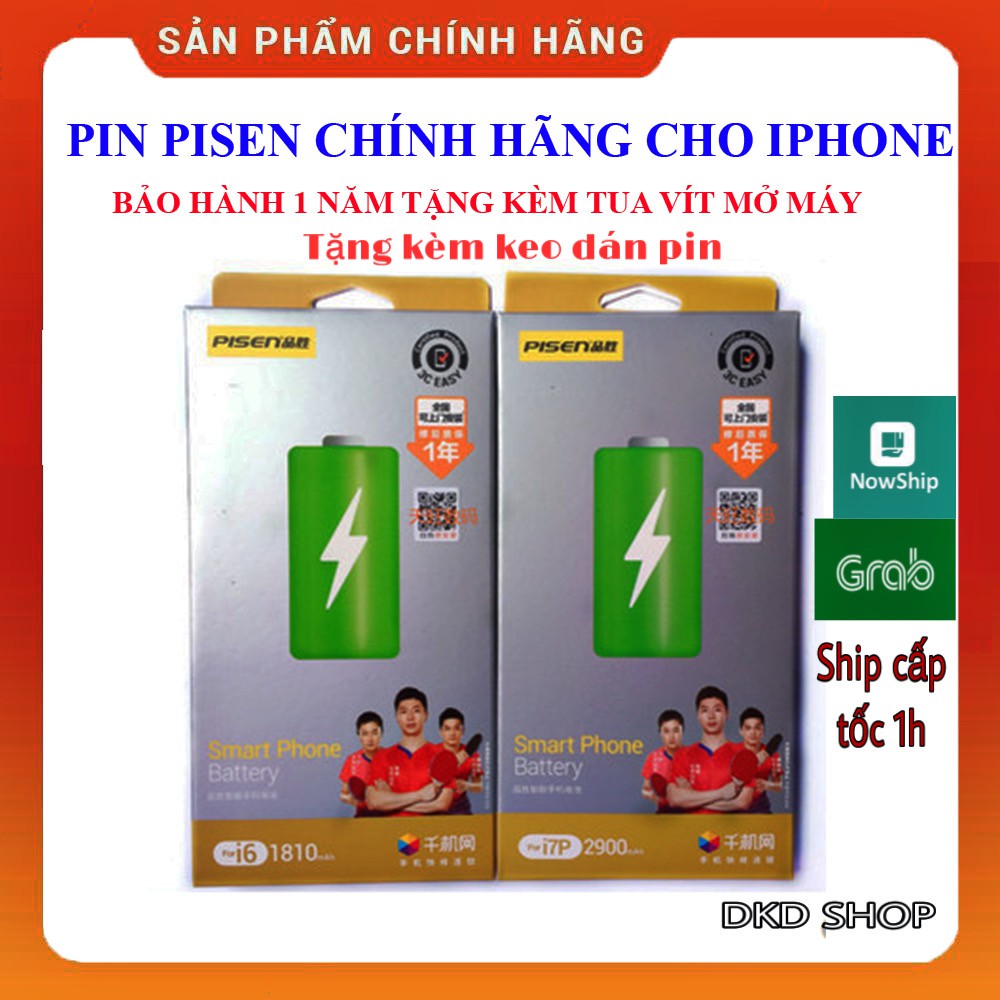 PIN PISEN IPHONE 5s/6/6s/6pl/6spl/7/7pl/8/8pl/X/Xs/Xr/Xsmax/ 11 /11Pro + Bộ Vít tháo lắp