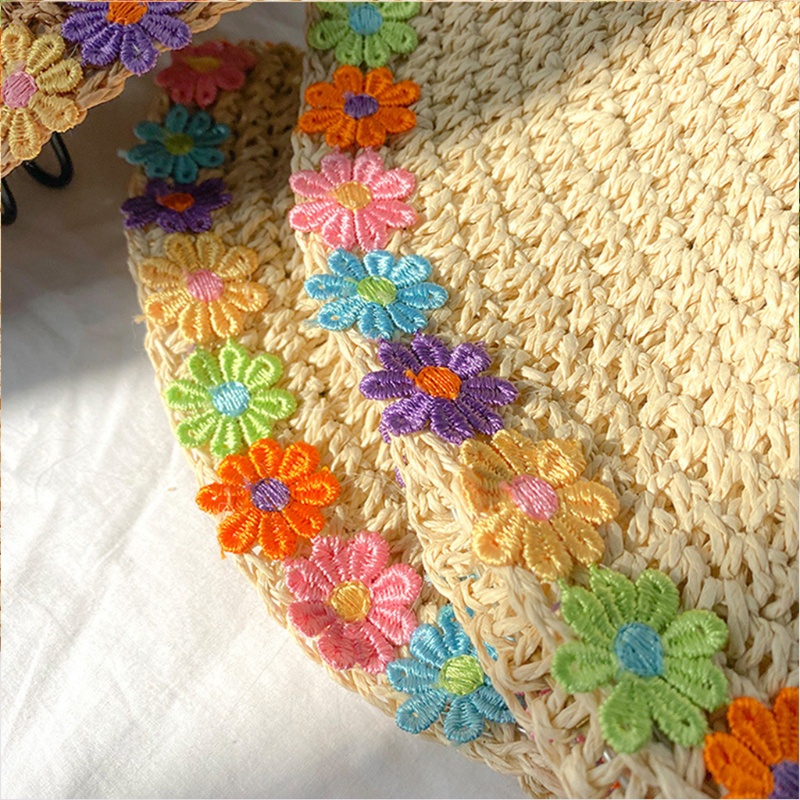 Cuộn Dây Ruy Băng Thêu Ren Hoa Cúc Nhiều Màu Dài 15 Yards Dùng Trang Trí DIY