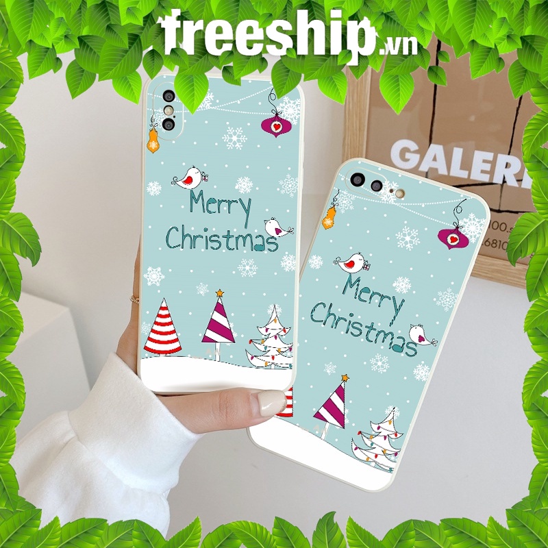 Ốp lưng iphone cạnh vuông bông tuyết Merry Christmas giáng sinh 6/6plus/6s/6splus/7/7plus/8/8plus/x/xr/xs/11/12/pro e109