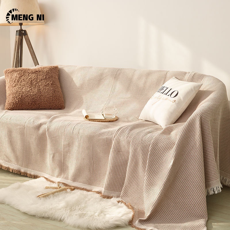 Vỏ bọc ghế sofa MENGNI thích hợp sử dụng bốn mùa bằng vải cotton đơn giản