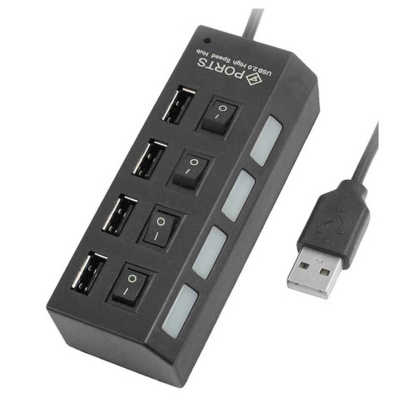 Bộ chia 4 cổng USB Hub đa năng dùng cho mọi dòng máy - Tặng kèm giắc OTG dùng cho các máy Android/Windows