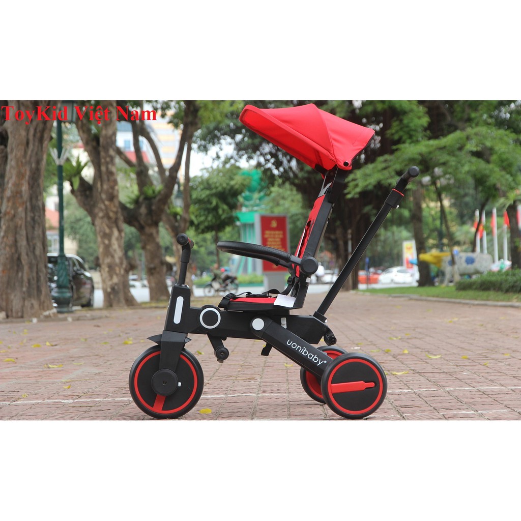 Xe Đẩy 2 Chiều Kiêm Xe Đạp Trẻ Em UoniBaby SL-168 Gấp Gọn,Có Mái Che - Hàng Chính Hãng