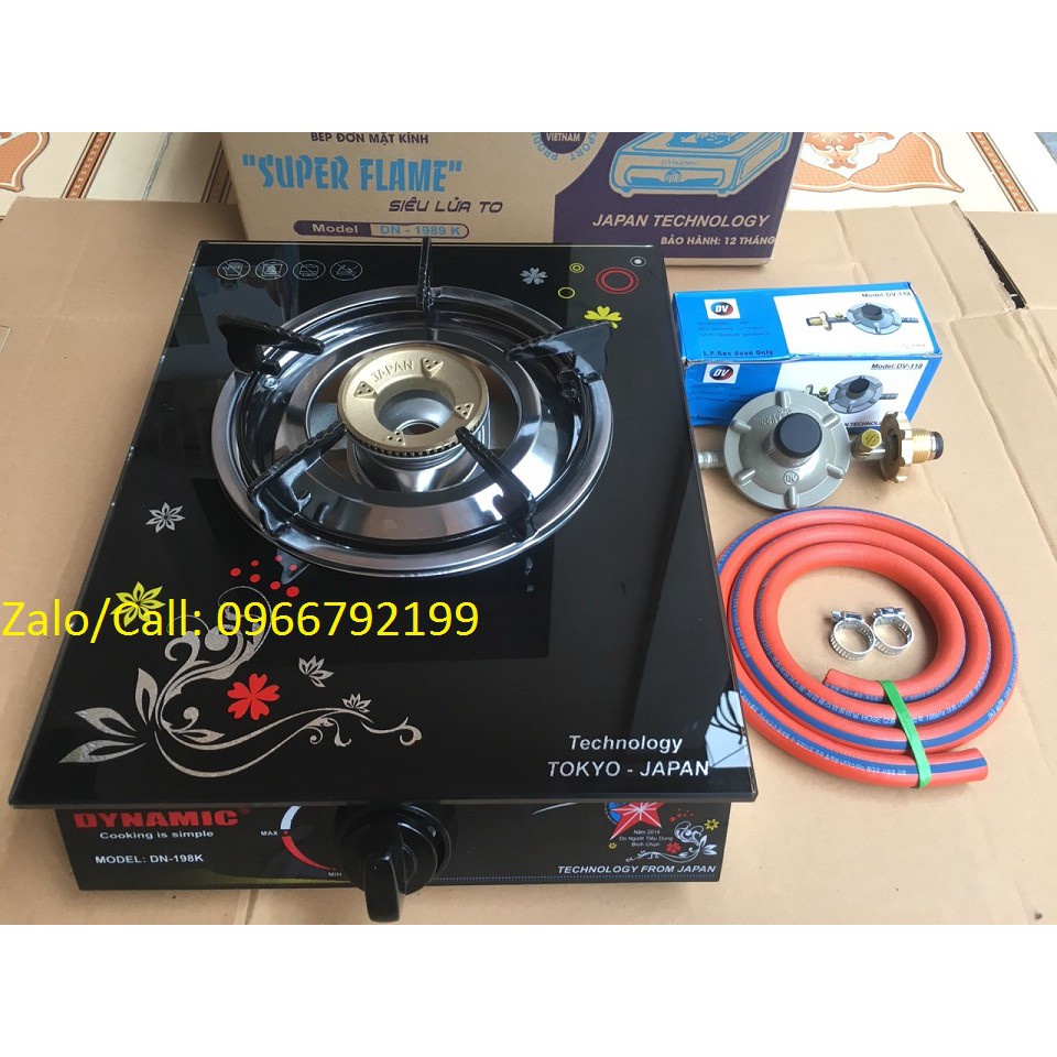 Bếp ga đơn kính cường lực Dynamic / Musaki 🎁 TẶNG KÈM VAN DÂY CAO CẤP