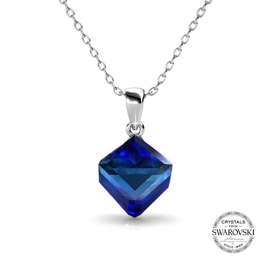 DÂY CHUYỀN SQUARE BLUE SWAROVSKI 925 - 11031D