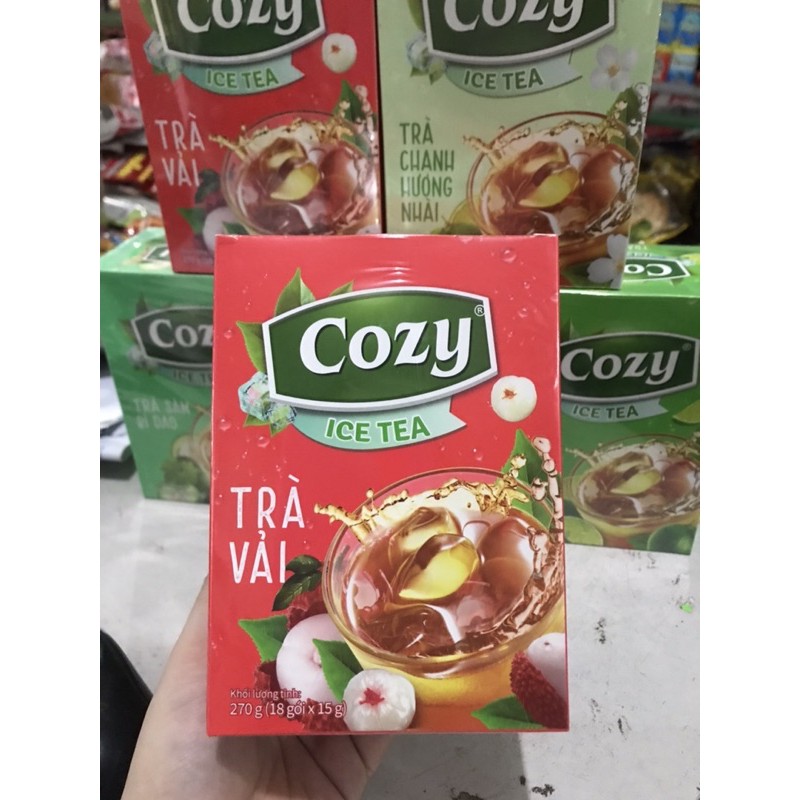 Trà Cozy IceTea các Hương Đào-Chanh-Sâm Bí Đao-Chanh Hương Nhài-Vải-Matcha Trà sữa 3in1- Gừng