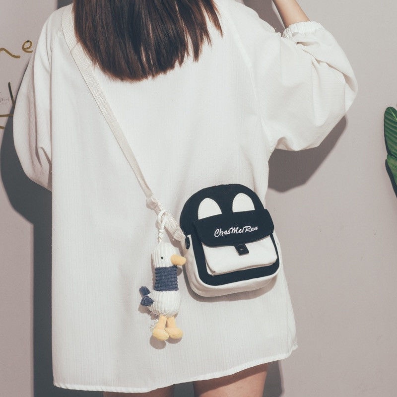 Túi Đeo Vai Vải Canvas Thiết Kế Dễ Thương Cho Nữ Sinh