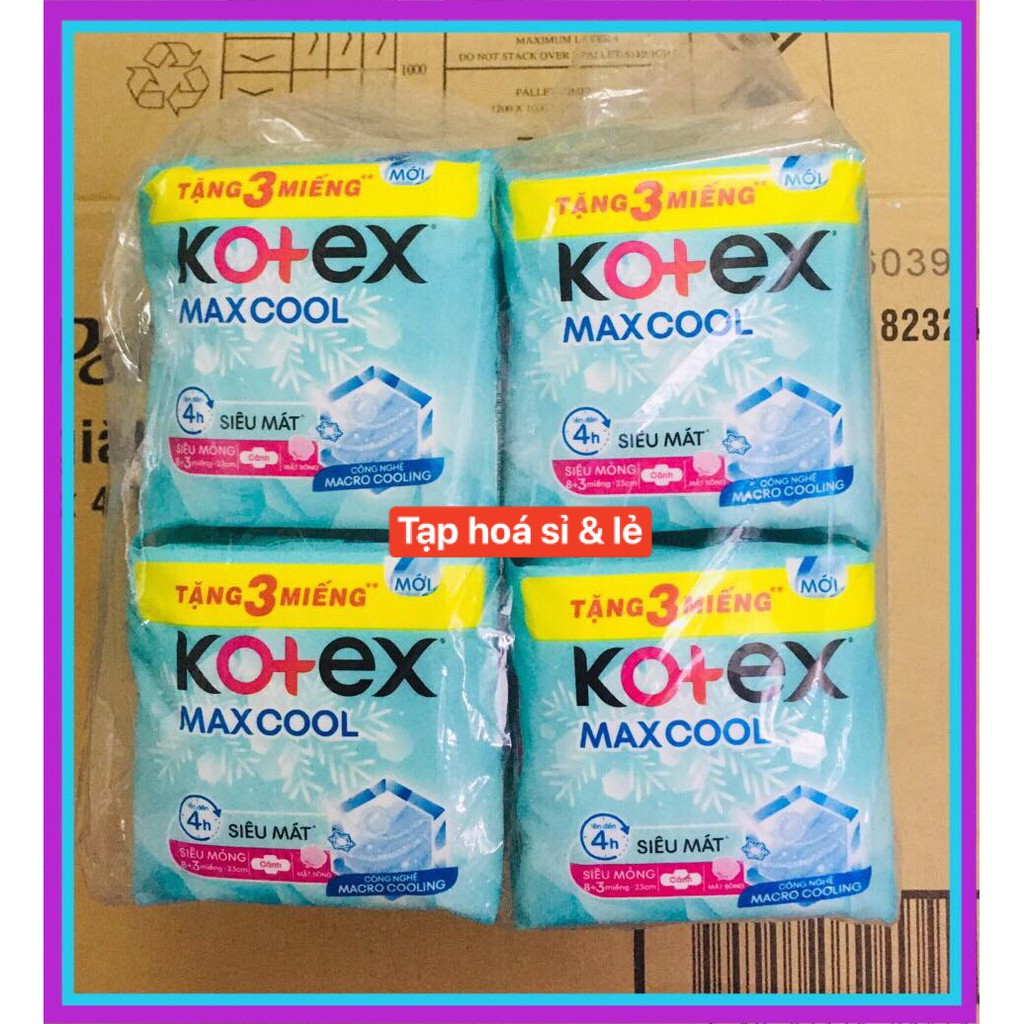 8 gói Băng vệ sinh Kotex thảo dược max cool siêu mỏng cánh gói 8 miếng tặng thẻ cào