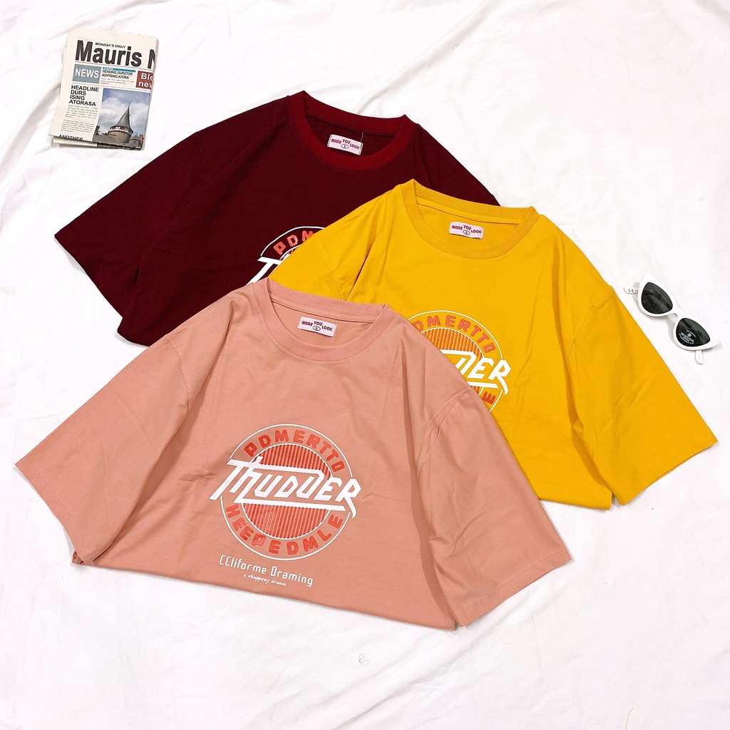 Áo thun tay lỡ  THUDUER  phông Unisex nam nữ tee oversize form rộng pull Ulzzang Streetwear Hàn Quốc vải mềm