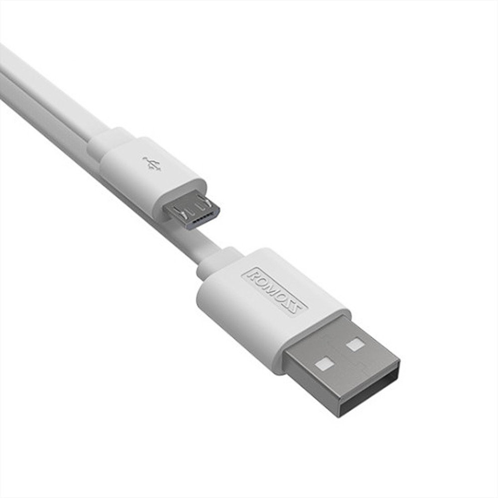 Cáp sạc nhanh micro USB Romoss CB05f chống rối dài 1m / Sạc nhanh 2A cho Android (Whi)