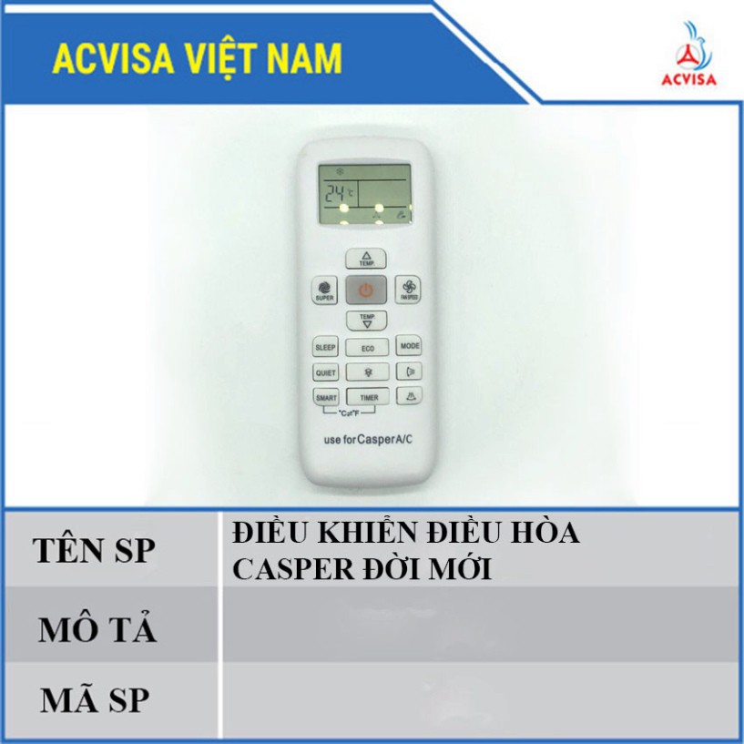 (REMOTE MÁY LẠNH ) ĐIỀU KHIỂN ĐIỀU HÒA CASPER ĐỜI MỚI