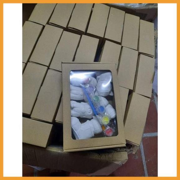 Tượng Tô Màu, Thạch Cao Cho Bé Combo 6 hoặc 8 Tượng Kèm Cọ Vẽ, Hộp Màu