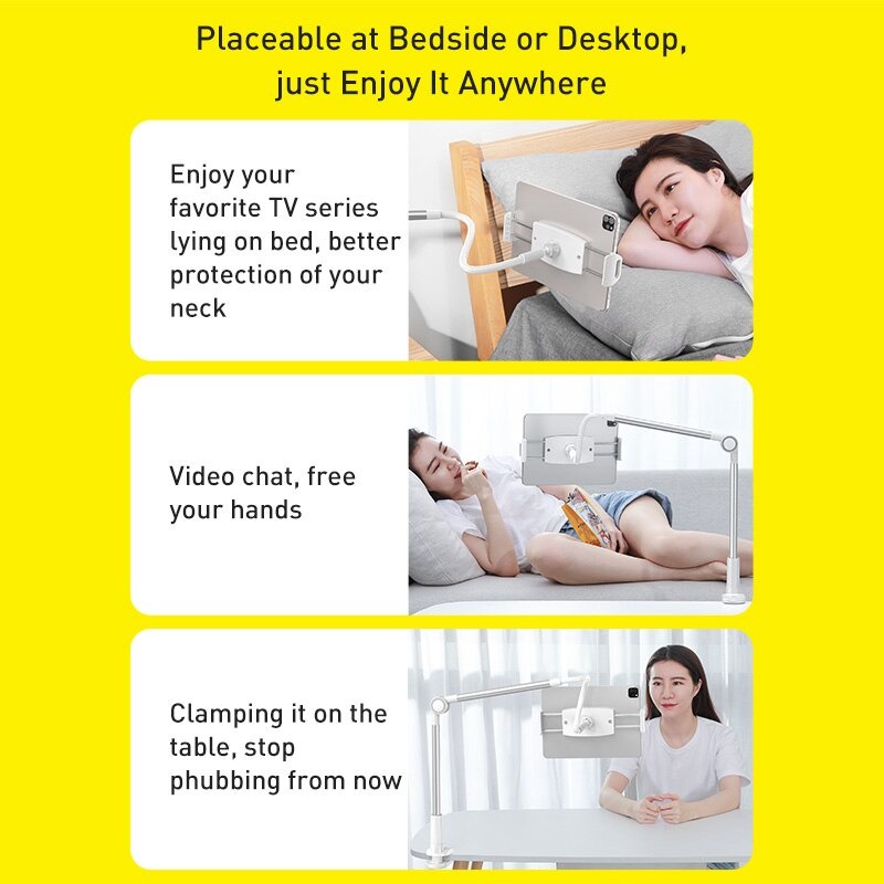 Bộ đế giữ điện thoại chân kẹp dùng cho iPad Baseus Otaku Life Rotary