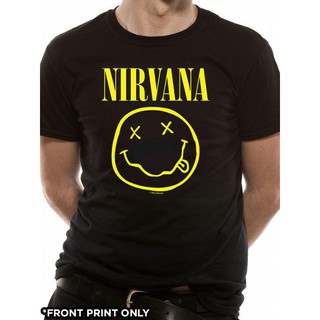 Áo thun ngắn tay in biểu tượng NIRVANA Smiley thời trang dành cho nam