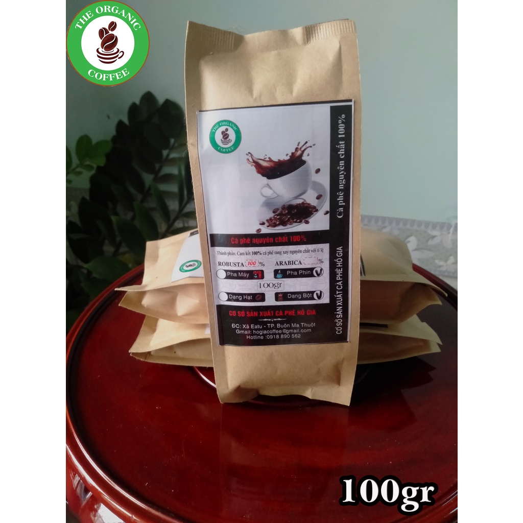 Cà phê nguyên chất 100% hậu vị ngọt thơm quyến rũ gói 100g Pha Máy vs pha phin