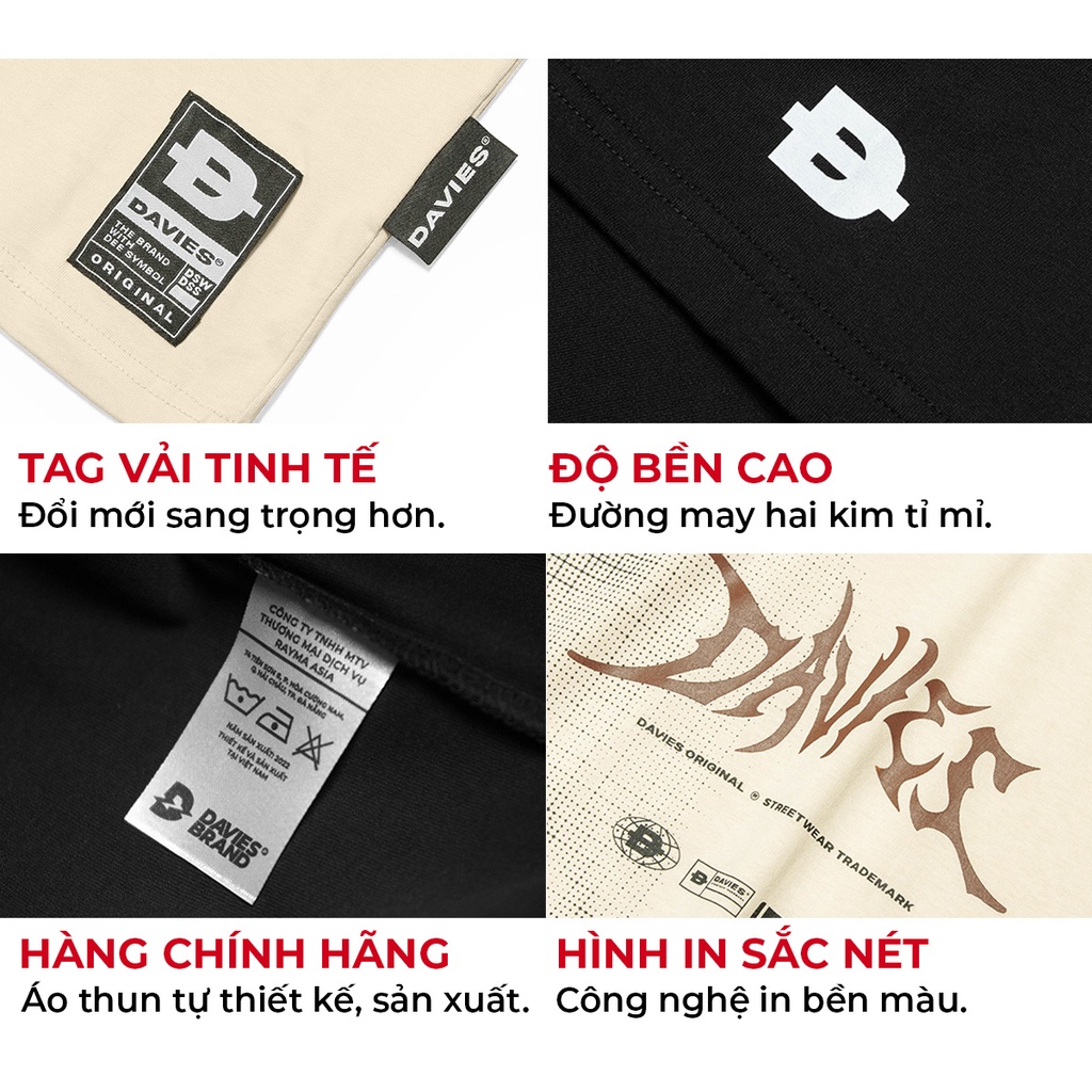 Áo thun nam nữ form rộng tay lỡ đẹp tee local brand DAVIES Hide Skull | D26-T10