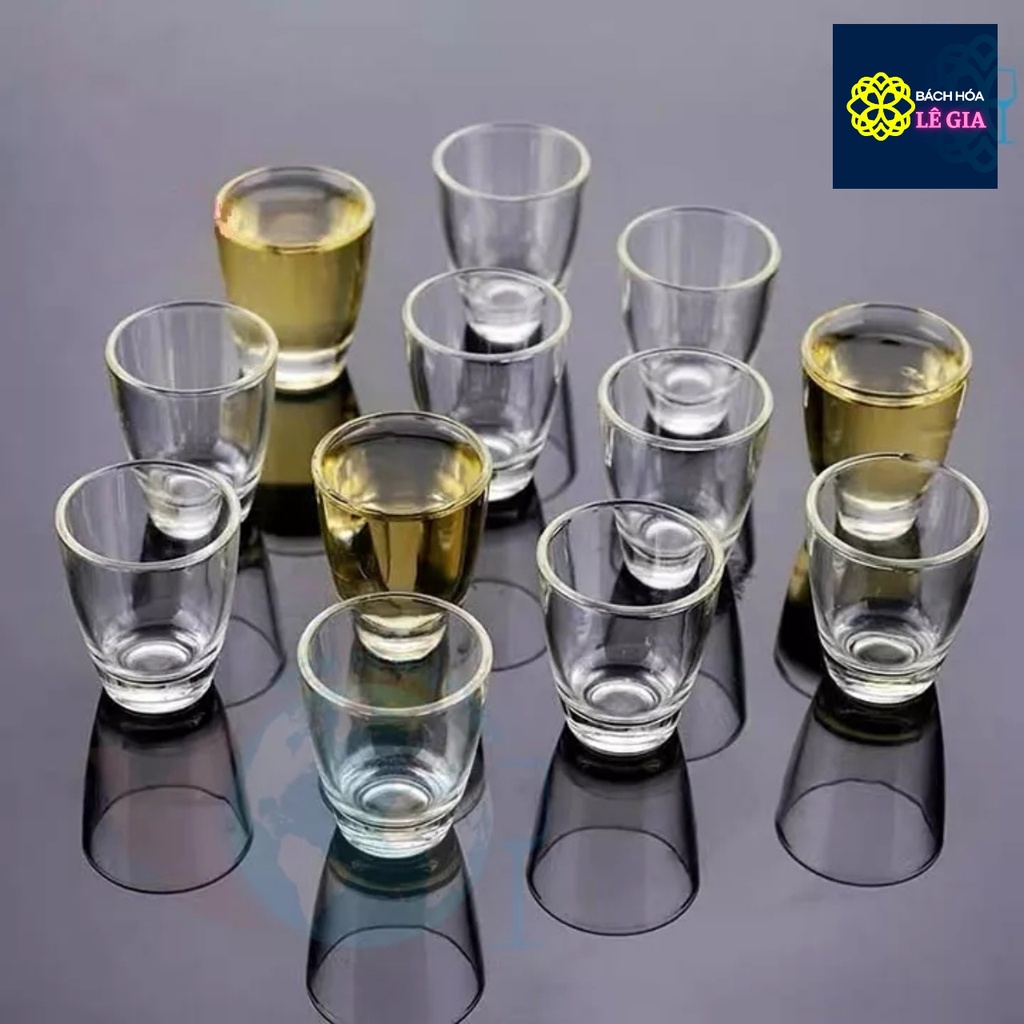 Ly uống rượu bộ 20 và bộ 10 ly nhựa chính hãng Việt Nhật , Chén uốn rượu trong suốt bằng nhựa - Lê Gia Shop