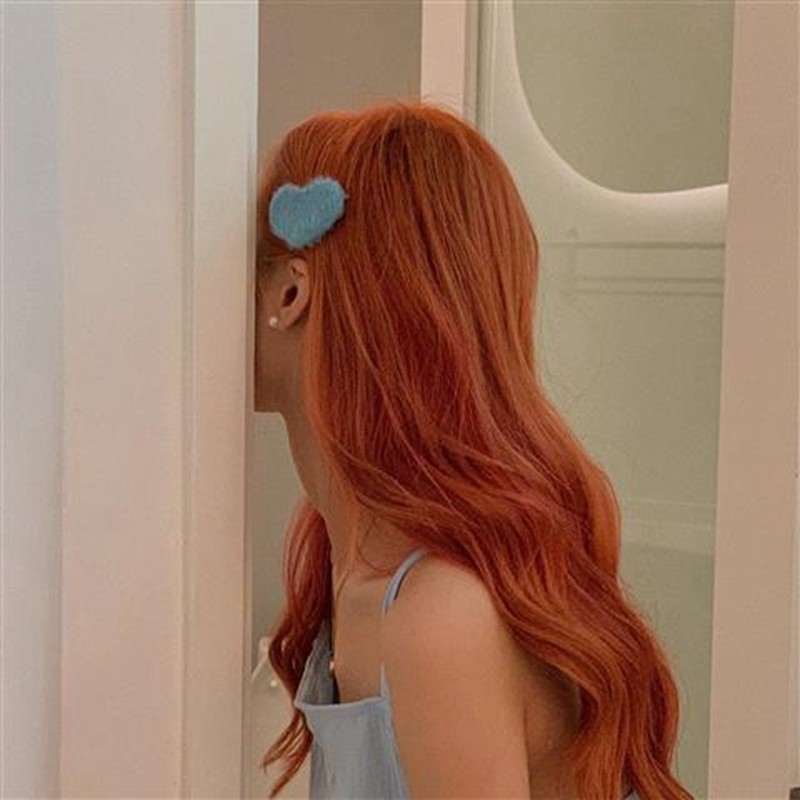 Kẹp Tóc Bấm Hình Trái Tim Vải Lông Nhung Heart Hairpin