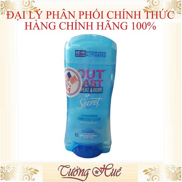 Lăn khử mùi Nữ Secret Outlast Sweat & Odor Completely Clean Clear Gel 73g.