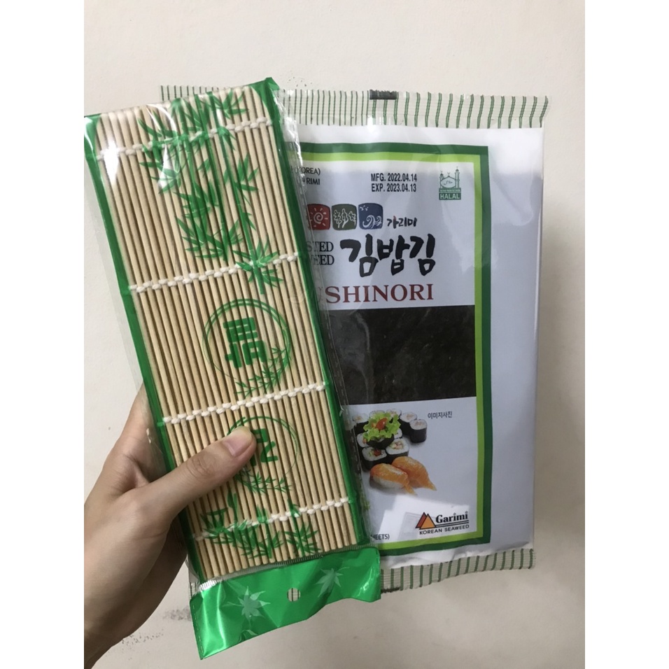 Combo Rong Biển Cuộn Cơm 22g - 10 lá + Mành tre nan tròn