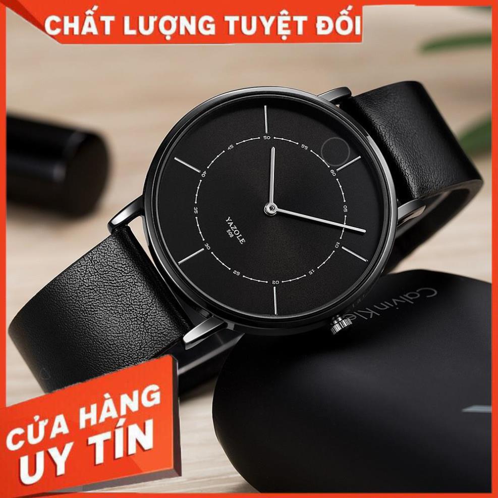 Đồng hồ nam Yazole 508 2 kim dây da thời trang sang trọng lịch lãm .