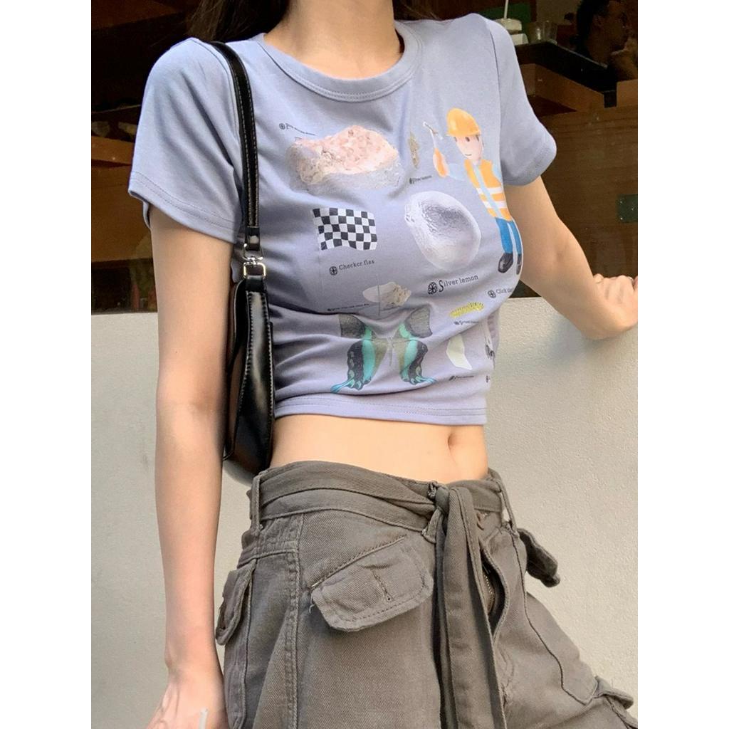 Áo Thun Tay Ngắn Form Ôm Họa Tiết In 51258 Vui Nhộn