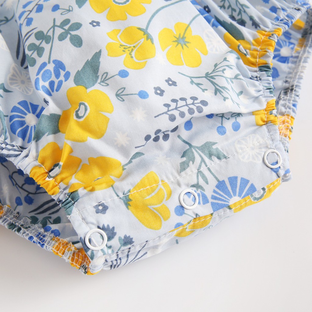 Sanlutoz Bộ Áo Liền Quần In Hoa Thời Trang Mùa Hè Cho Bé Gái