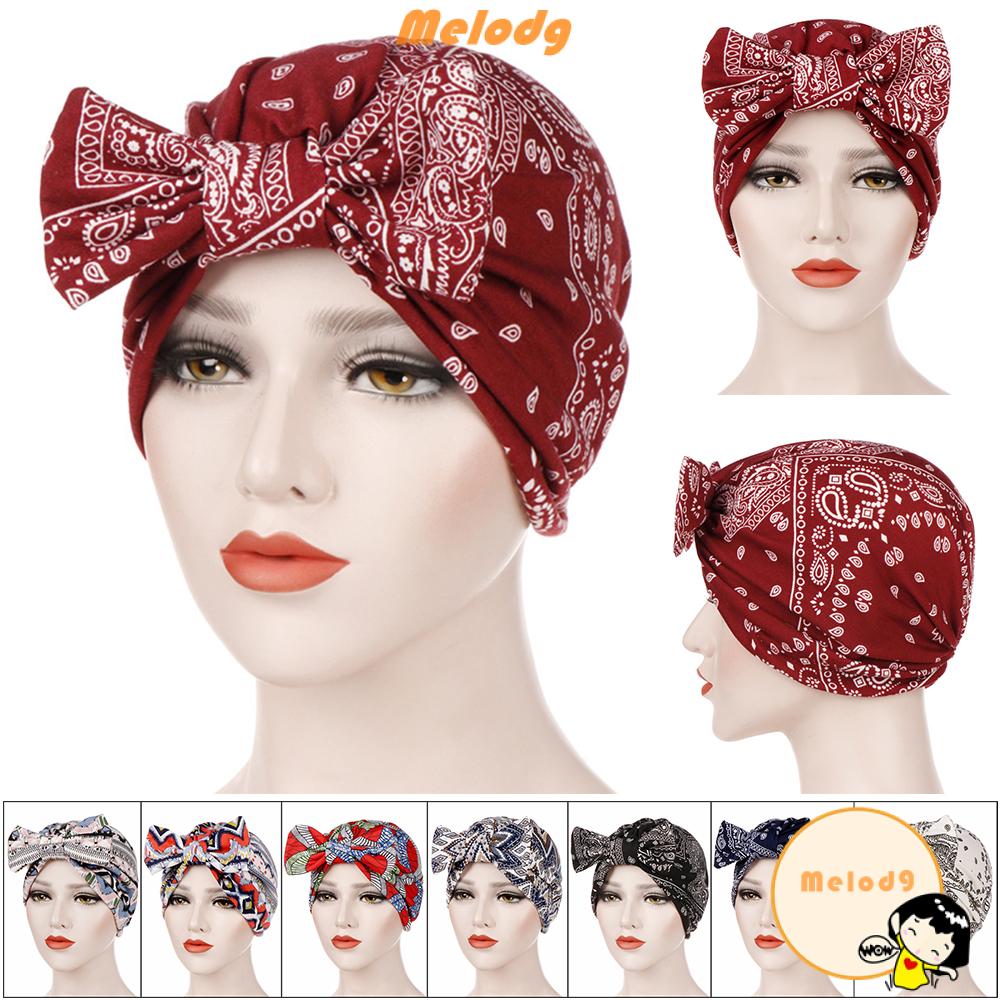 💍MELODG💍 Beanie Scarf Cancer Chemo Cap Head Wrap Muslim Women Turban Hat New Stretch Hair Loss Caps Hijab Bowknot