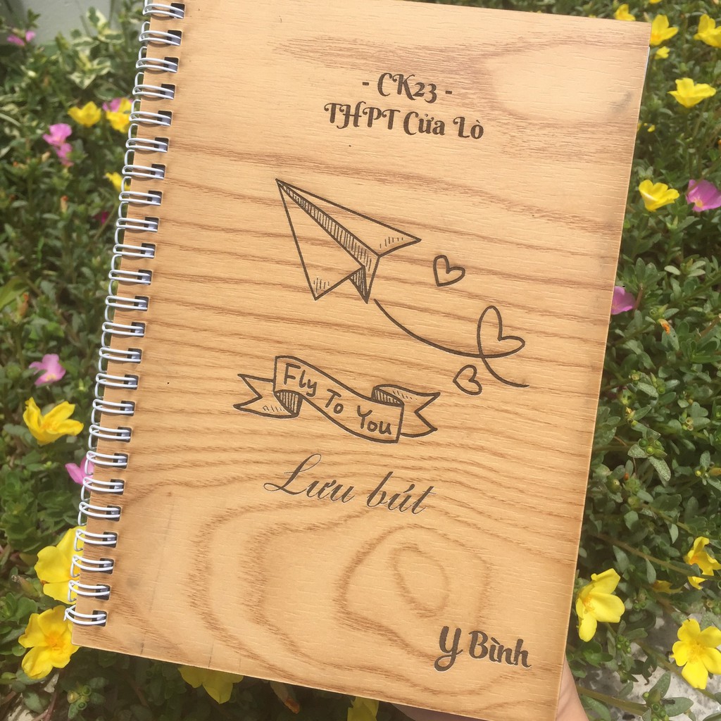 - Sổ tay bìa gỗ cao cấp - Khắc hình theo yêu cầu